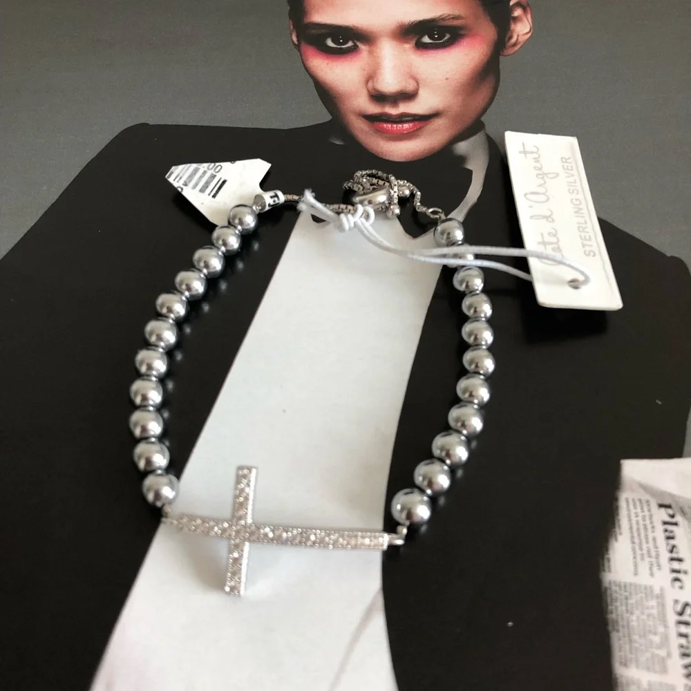 Cate d’ Argent Sterling Silver Cross Bracelet